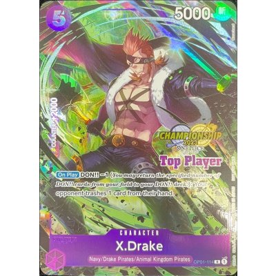[Condition A-] X. Drake (English / Color / Top Player / CS2023 / illust:Morechand) [R] {OP01-114} 1枚