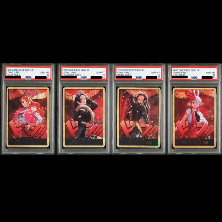 4連番セット【PSA10】ドン!!カード(ナミ,ハンコック,ロビン,ウタ)(パラレル)(スーパーパラレル)(EB03)  4枚