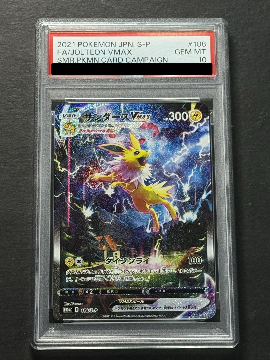 〔PSA10鑑定済〕サンダースVMAX(SA仕様)【P】{188/S-P} 1枚