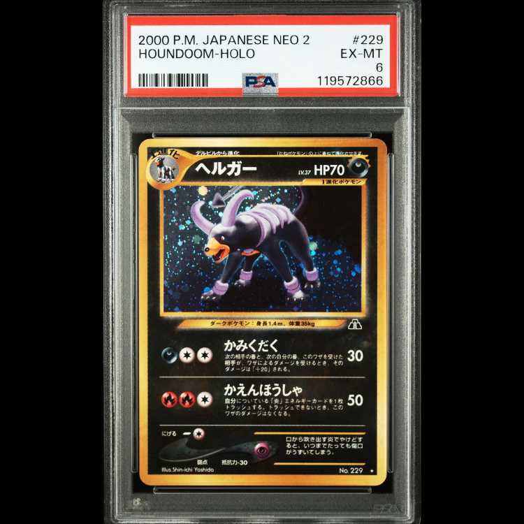 【PSA6】【 2枚セット】【おまけ付き】ヘルガー& デルビル 旧裏 ネオ2 プレミアムファイル2 鑑定品 3枚