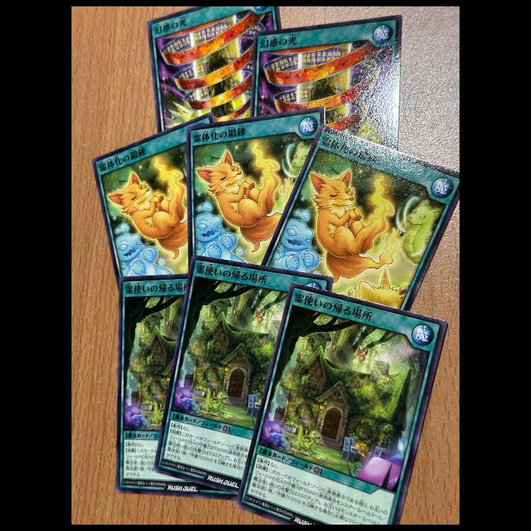 霊使いの帰る場所3枚+霊体化の鍛錬3枚+幻惑の光2枚 8枚