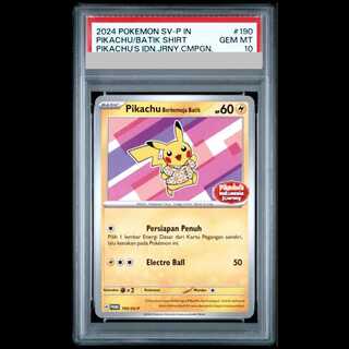 【PSA10】 バティックシャツのピカチュウ 《インドネシア語/ピカチュウ柄》 (プロモ) {190/SV-P} [海外版] 1枚 1枚