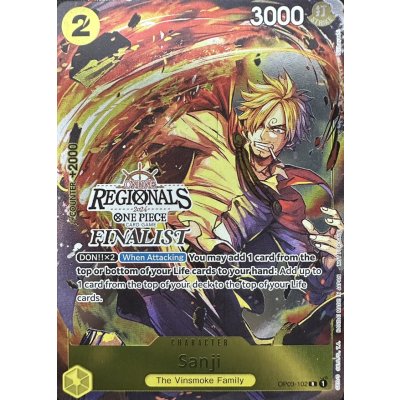 〔状態A-〕サンジ(英語版/Finalist/ONLINE REGIONALS 2024/illust:Nijihayashi)【R】{OP03-102} 1枚