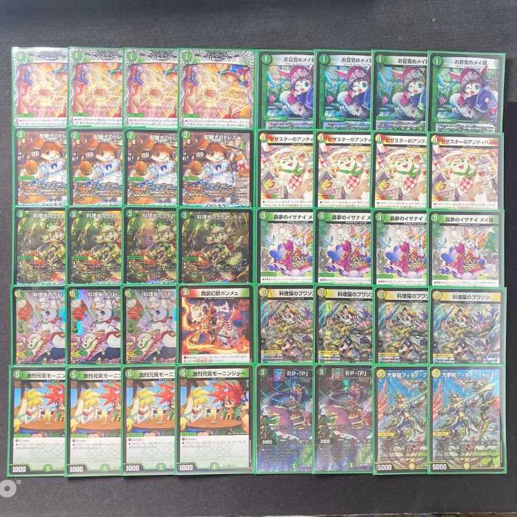 大会構築 【白緑ドリームメイト】 デッキ＆二重スリーブ 《 ピザスターのアンティハムト 料理犬のヴィヤンドゥ 料理長のラビシェフ 料理猫のプワソン PP-「P」 光夢龍フィオナ・フォレスト 》 1枚