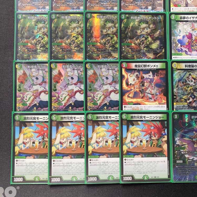 大会構築 【白緑ドリームメイト】 デッキ＆二重スリーブ 《 ピザスターのアンティハムト 料理犬のヴィヤンドゥ 料理長のラビシェフ 料理猫のプワソン PP-「P」 光夢龍フィオナ・フォレスト 》 1枚