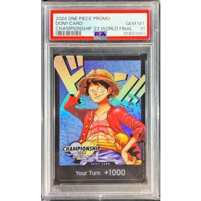 〔PSA10鑑定済〕ドン!!カード(英語/青背景/CS2023ワールドファイナル/モンキー・D・ルフィ)【-】{-} 1枚