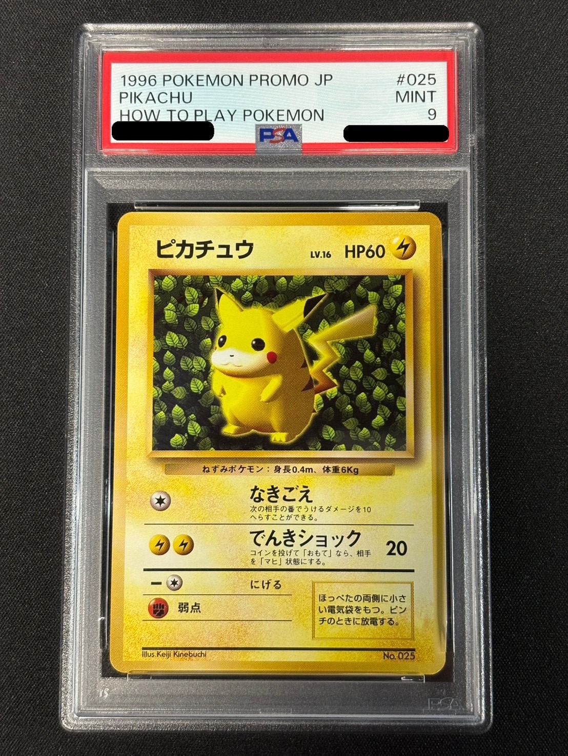 〔PSA9鑑定済〕ピカチュウ LV.16(光沢なし)【-】{旧裏} 1枚