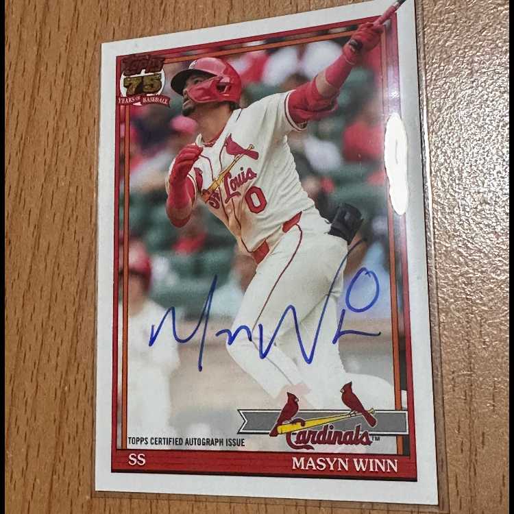 Masyn Winn 1991 Toppsインサート直筆サインカード 75th 1枚