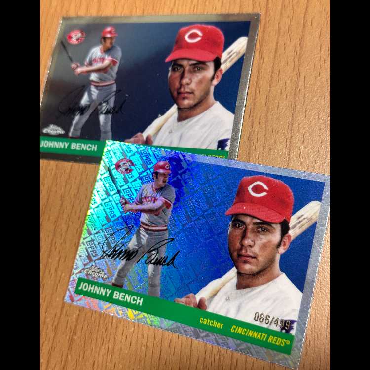 Johnny Bench 世界で499枚限定のTopps Refractor 2枚