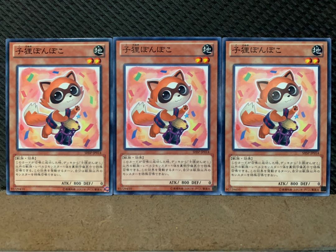 【ぽぽたん】遊戯王 9856 子狸ぽんぽこ 3枚 ノーマル