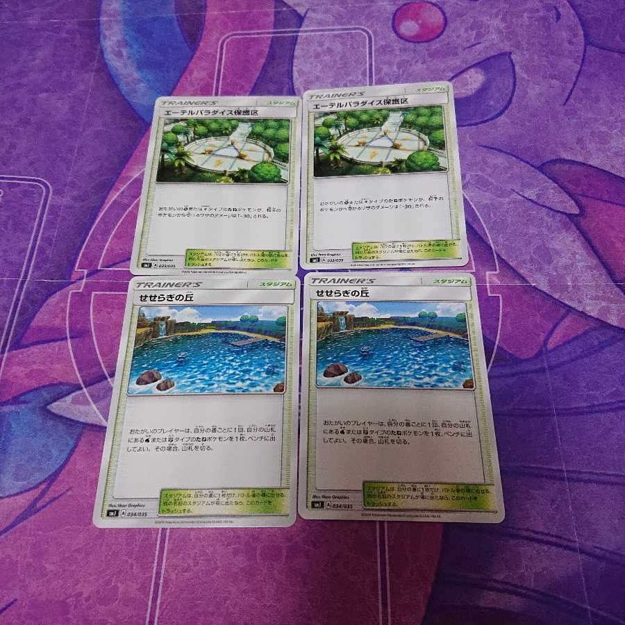 エーテルパラダイス保護区2枚、せせらぎの丘2枚