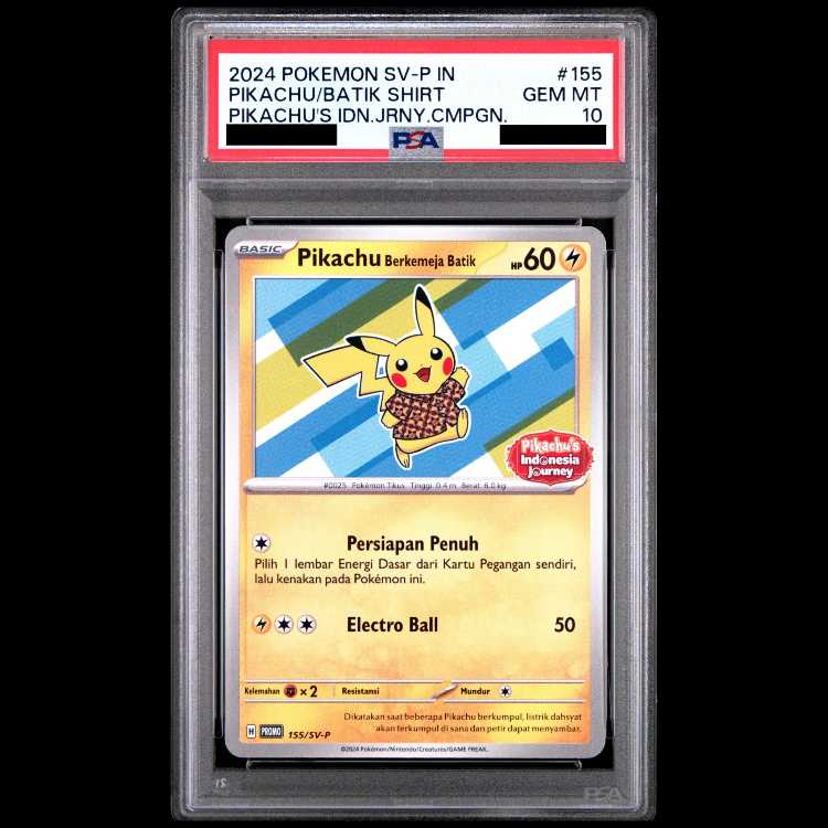【PSA10】バティックシャツのピカチュウ 《インドネシア語/ヒトデマン柄》 155/SV-P} 1枚
