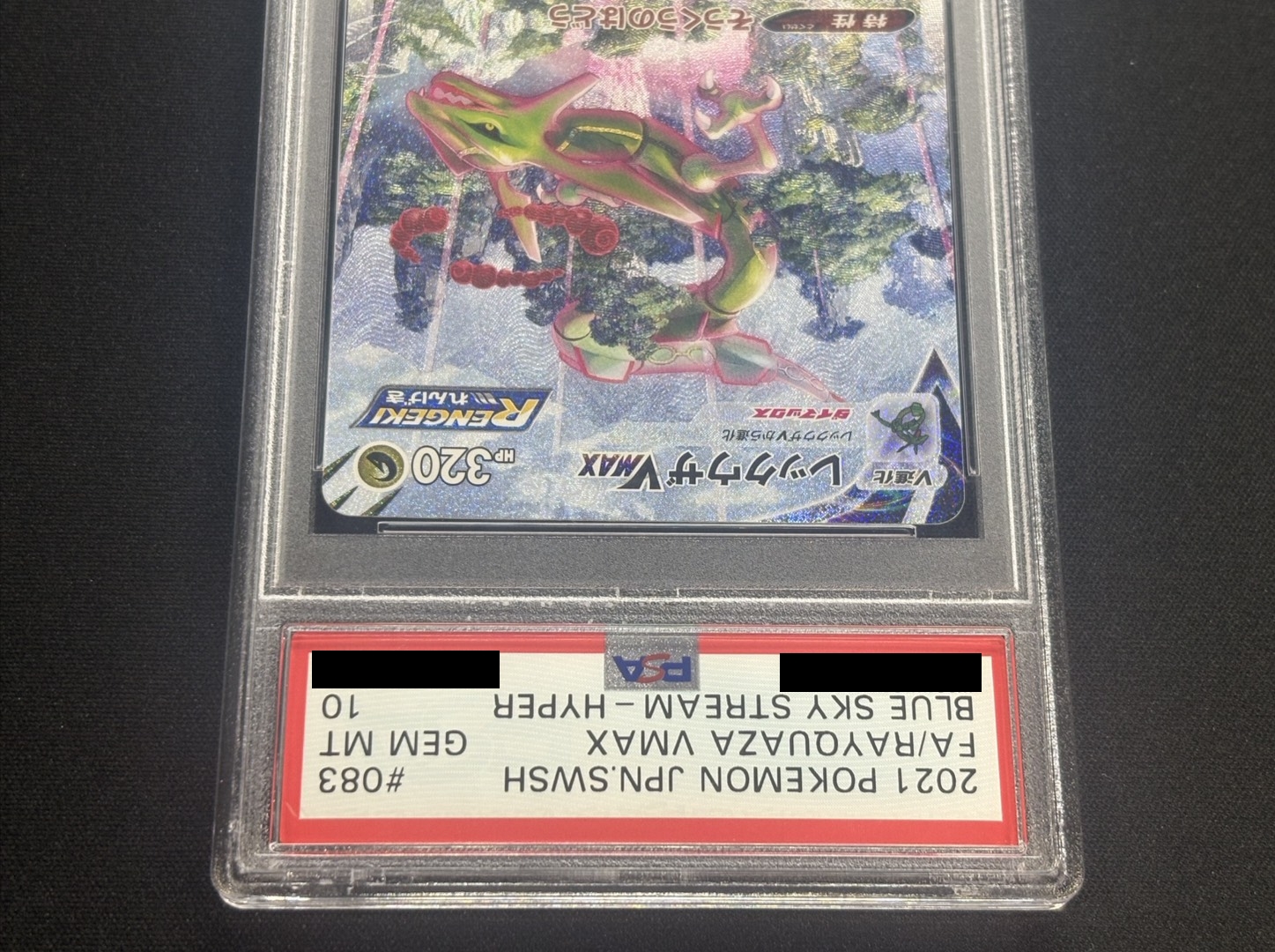 [*Poor Condition / PSA 10 Certified] Rayquaza VMAX (SA) [HR] {083/067} 1