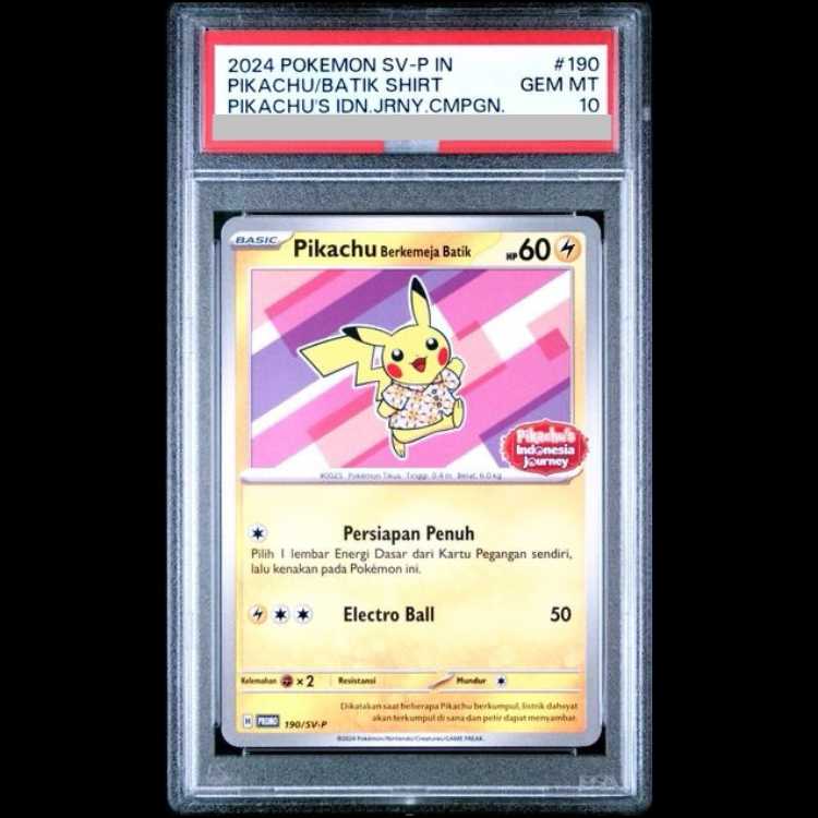 [PSA10] Batik Pikachu Shirt 《Indonesian/Pikachu Pattern》 (Promo) {190/SV-P} [Umi International Edition] 1枚