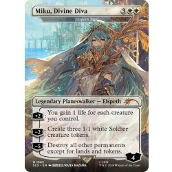 (FOIL)(1585)聖なる歌姫、ミク/Miku, Divine Diva // エルズペス・ティレル/Elspeth Tirel《英語》【SLD】 1枚