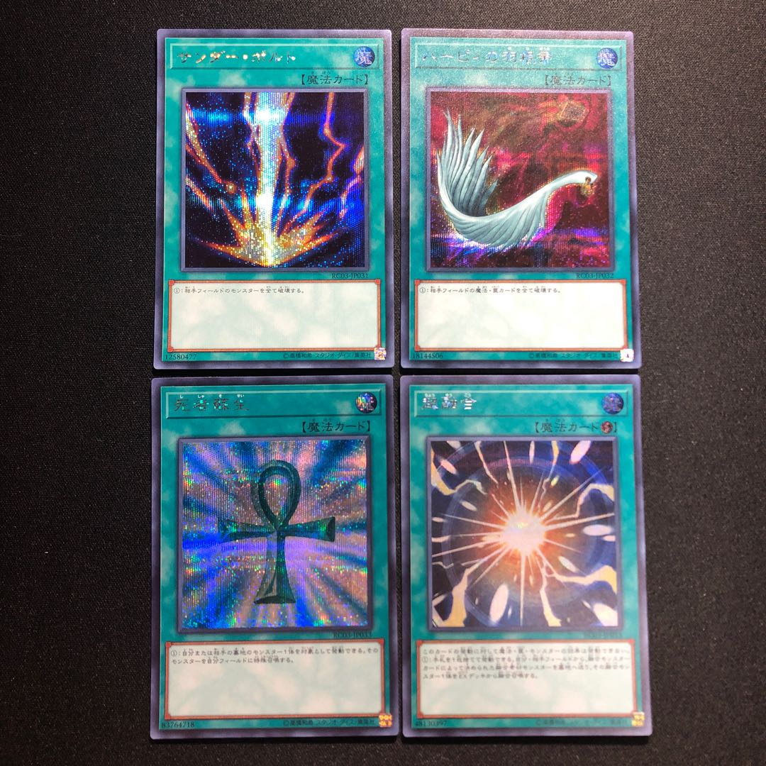 サンダーボルト　ハーピィの羽根箒　死者蘇生　超融合　汎用魔法シク4枚セット