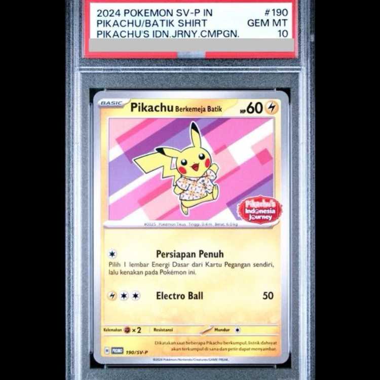 【PSA10】 バティックシャツのピカチュウ 《インドネシア語/ピカチュウ柄》 (プロモ) {190/SV-P} [海外版] 1枚