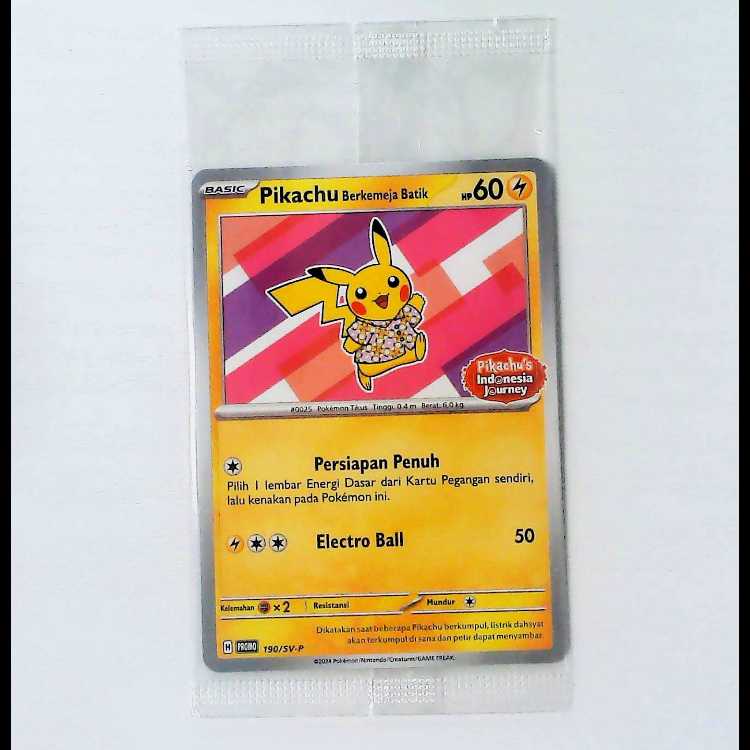 Unopened Pikachu Batik Shirt / Pikachu Batik Shirt PROMO 190/SV-P 1枚