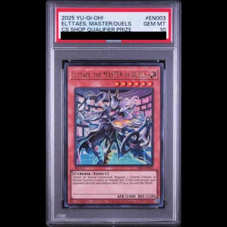 psa10 3枚　エルテェイスTheMASTERofDUELオーバーラッシュ PSA10】エルテェイスTheMASTERofDUEL [ウルトラ] {2025-EN003} 1枚の