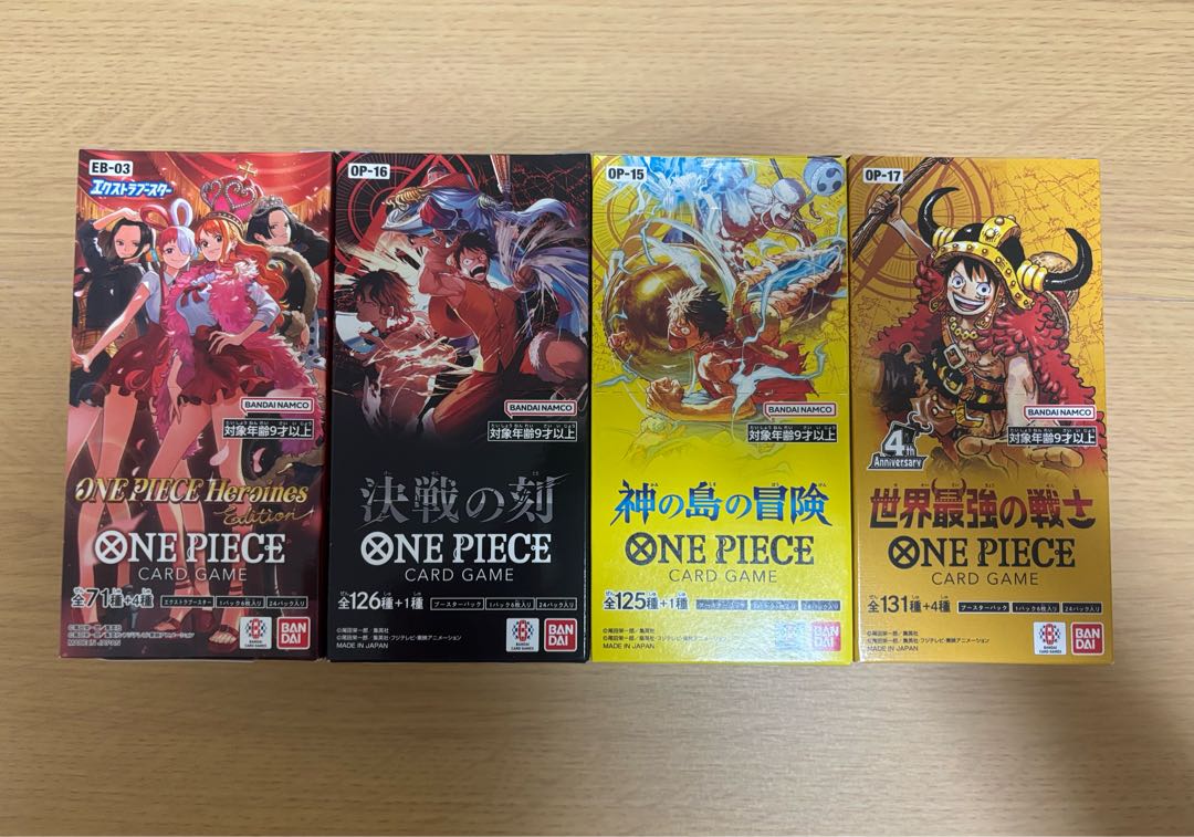 [4-BOX Set] The Hour of Decision OP-16 & Heroines Edition EB-03 & Adventures on God's Island OP-15 & The World's Strongest Warrior OP-17 4BOX