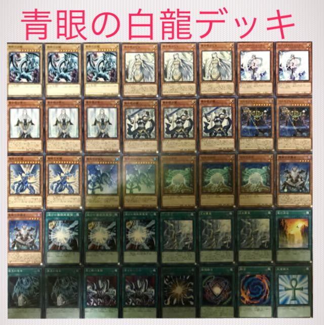 遊戯王　青眼デッキ　青眼の白龍　構築済み　40枚＋EX15枚
