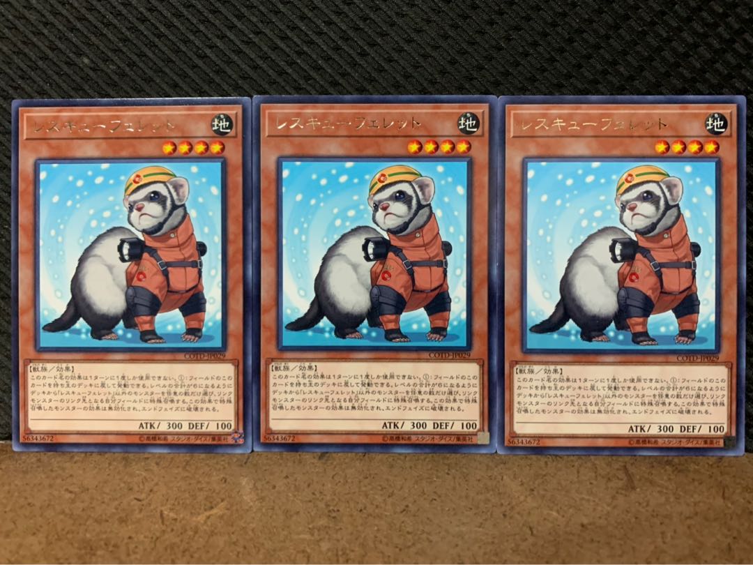 【ぽぽたん】遊戯王 10041 レスキューフェレット 3枚 レア