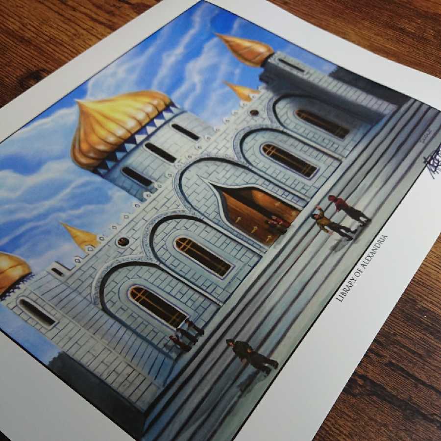 《Library of Alexandria》Markサイン入プリント/複製原画