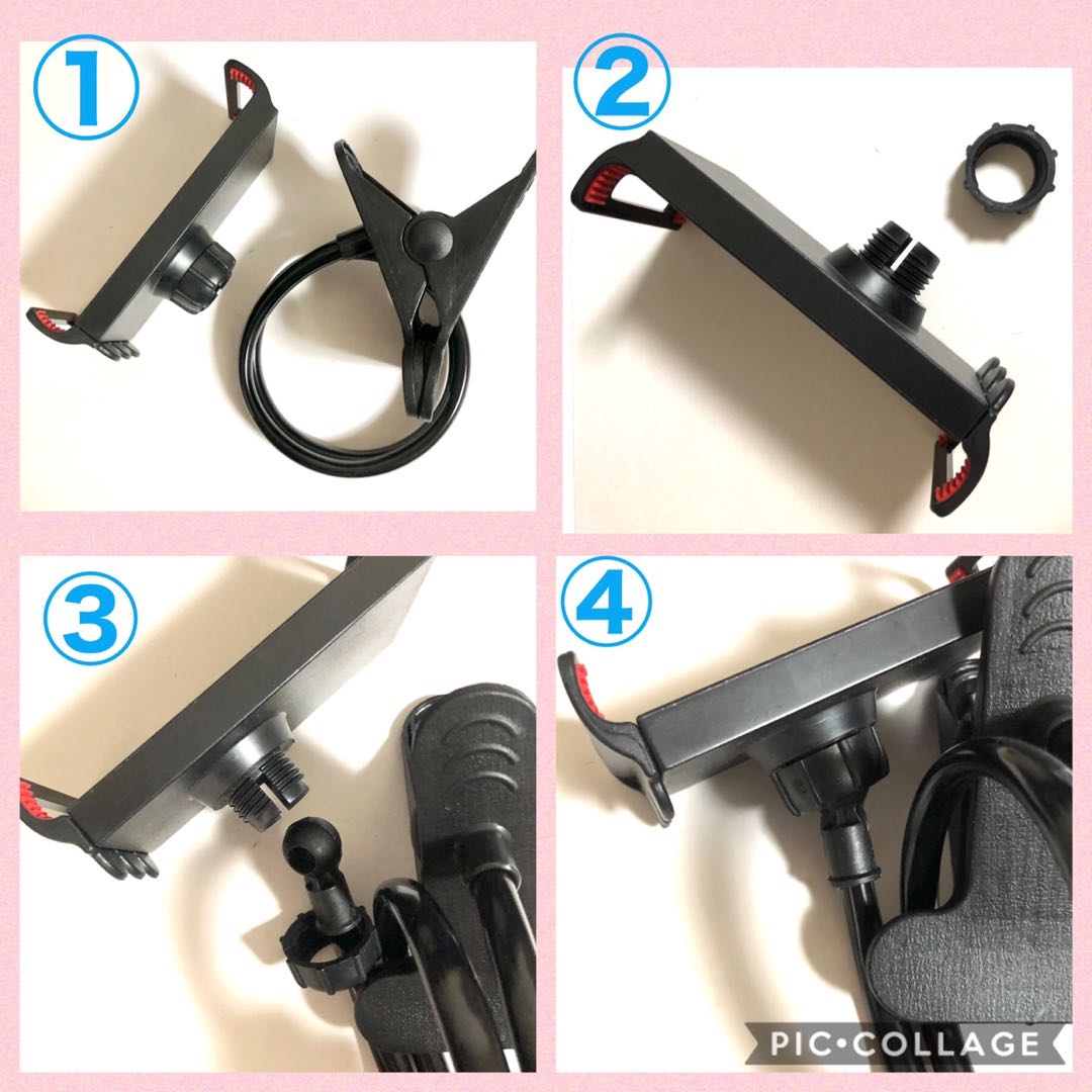 スマホ用 フレキシブルアーム スタンド ブラック スマホホルダー 曲がるスタンド