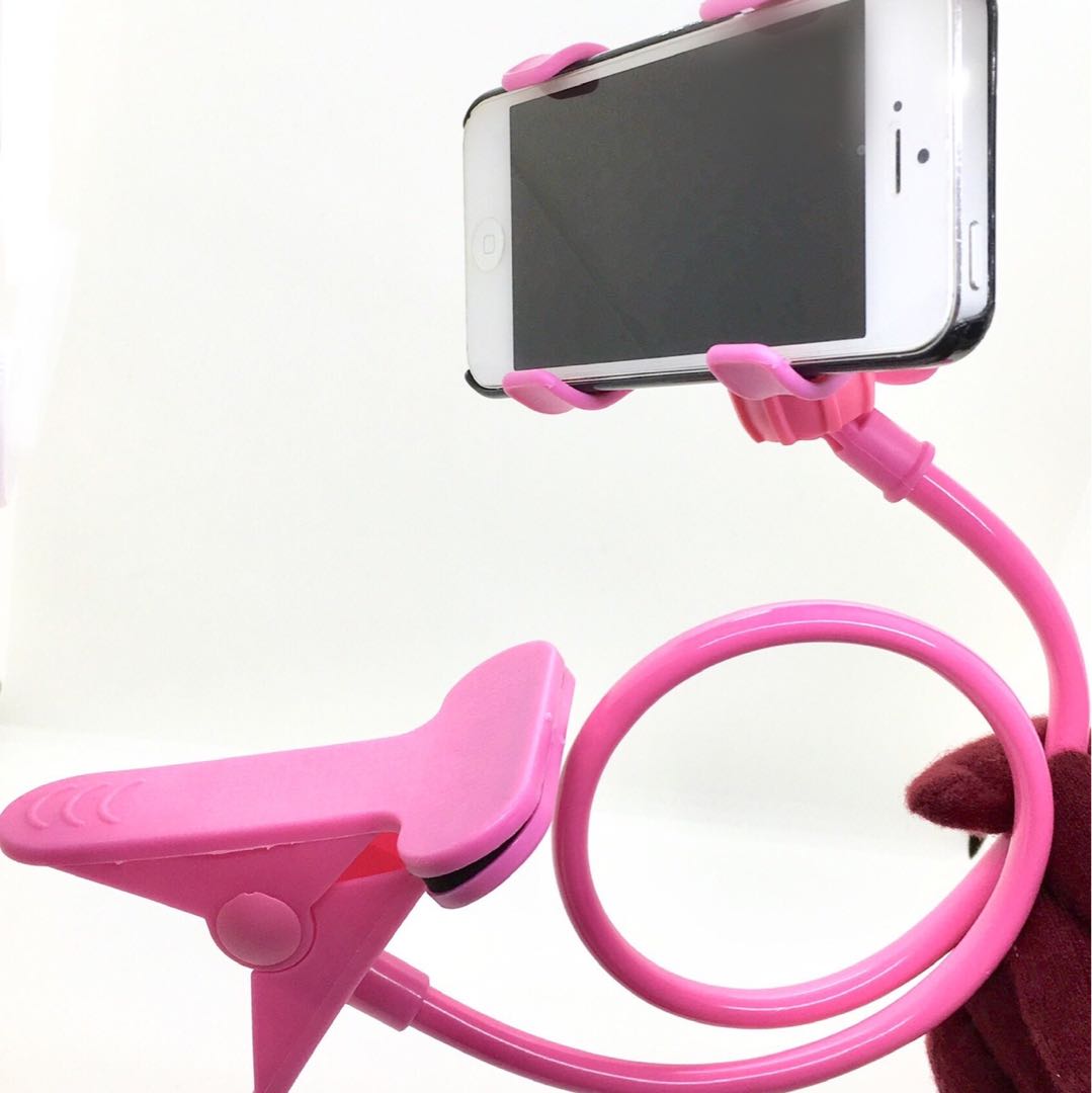 スマホ用 フレキシブルアーム スタンド ピンク 携帯 フレキシブルスマホクリップ