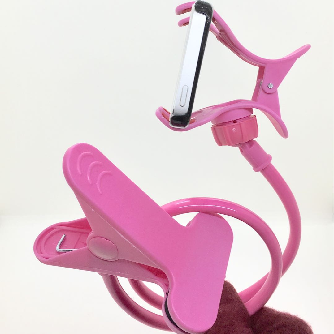 スマホ用 フレキシブルアーム スタンド ピンク 携帯 フレキシブルスマホクリップ