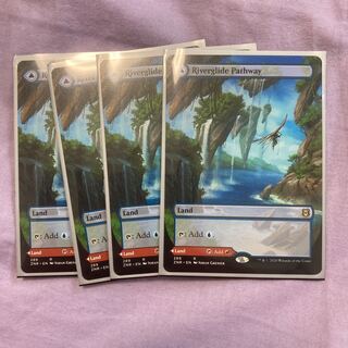 河川滑りの小道　英　拡張アート　4枚セット