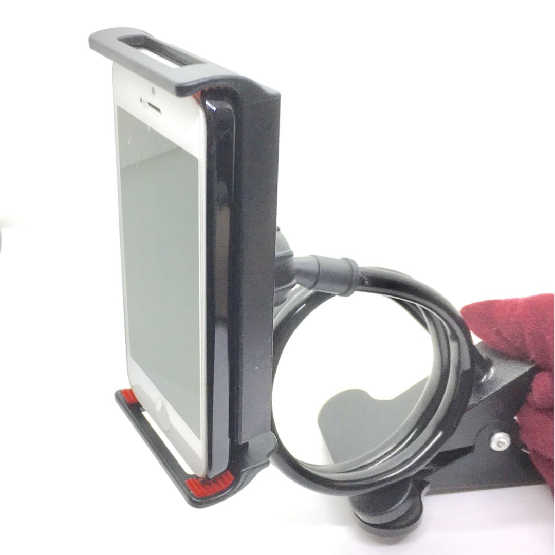 スマホ用 フレキシブルアーム スタンド ブラック 黒 フレキシブルスマホクリップ