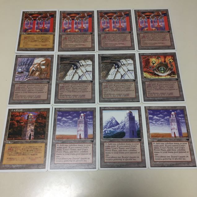 ウルザの塔、ウルザの鉱山、ウルザの魔力炉各4枚