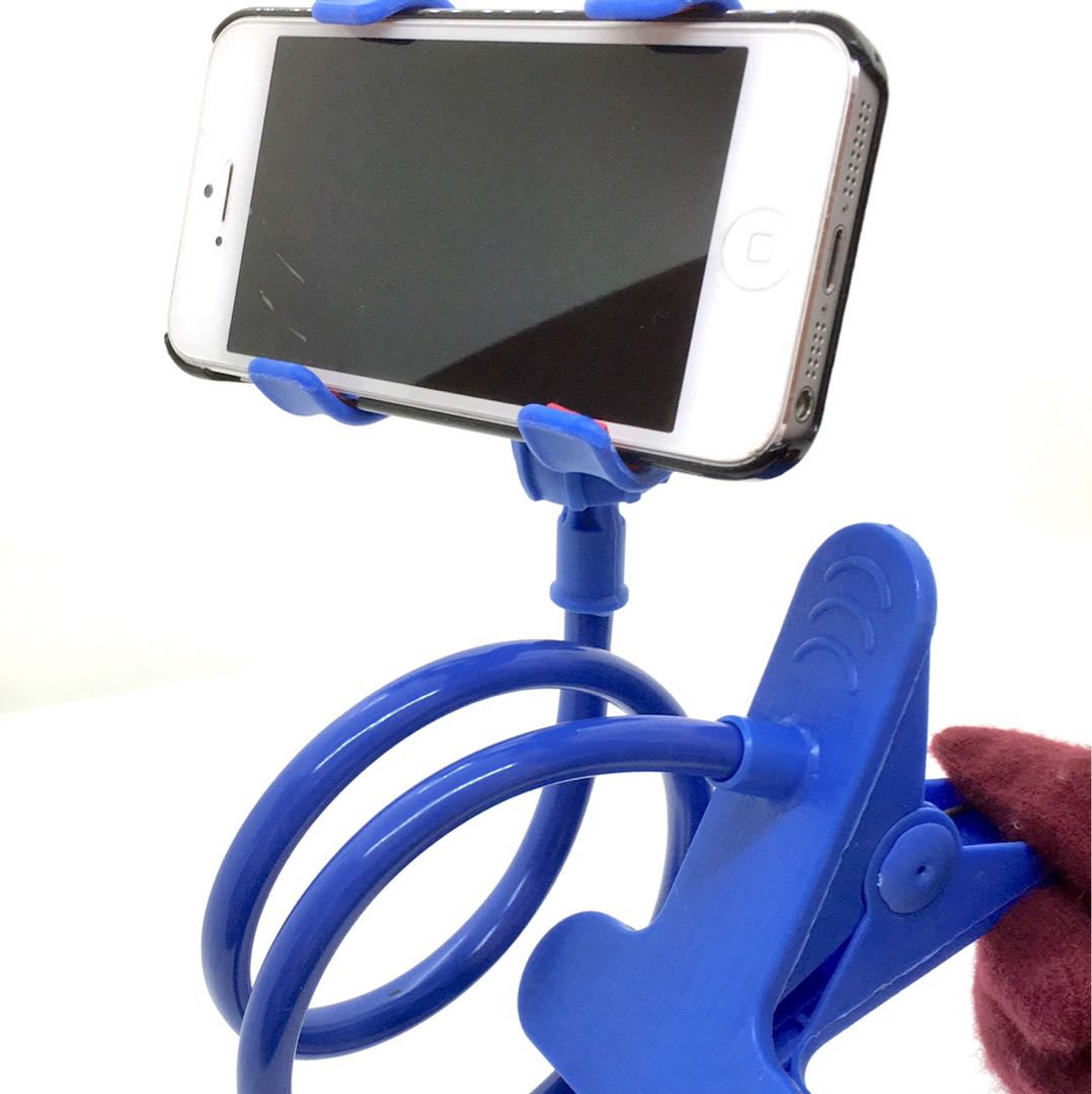 スマホ用 フレキシブルアーム スタンド ホワイト スマホホルダー 曲がるスタンド