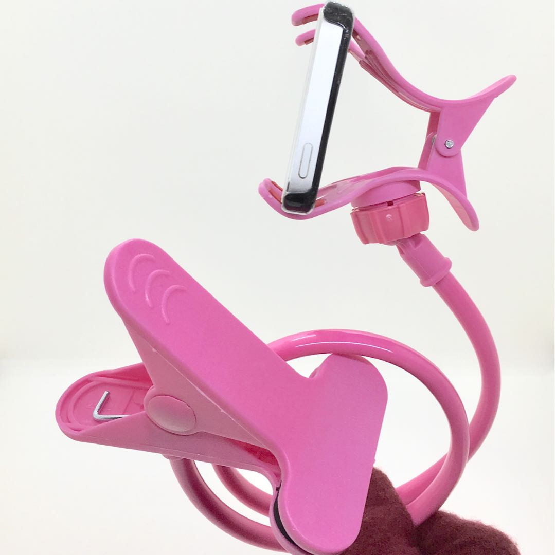 スマホ用 フレキシブルアーム スタンド ピンク スマホホルダー 曲がるスタンド