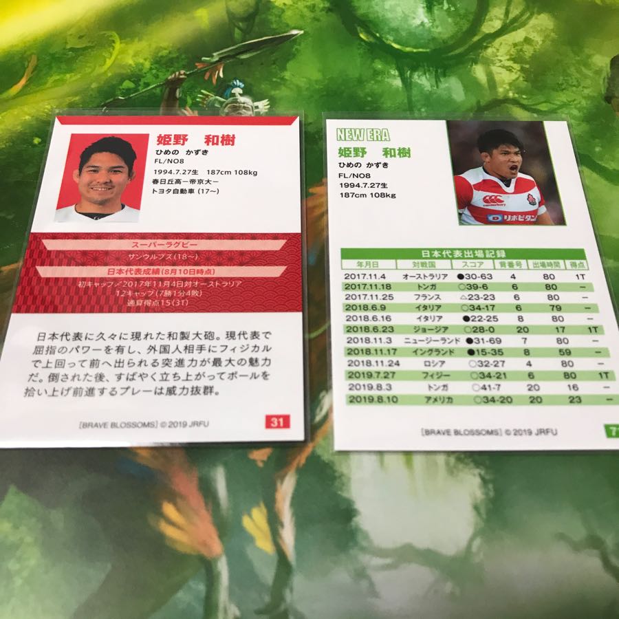 ラグビー日本代表 姫野和樹 レギュラー2枚セット