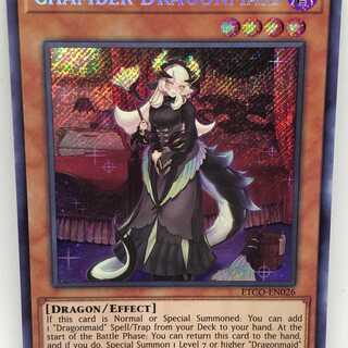 遊戯王 英語 ドラゴンメイド・チェイム 1st ETCO シークレット シク