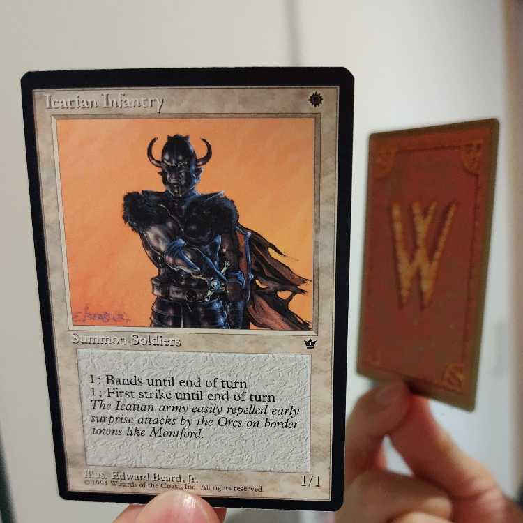 Rare] MTG Winged Dragon, Guardian of the Fortress #2 back Icatian Infantry