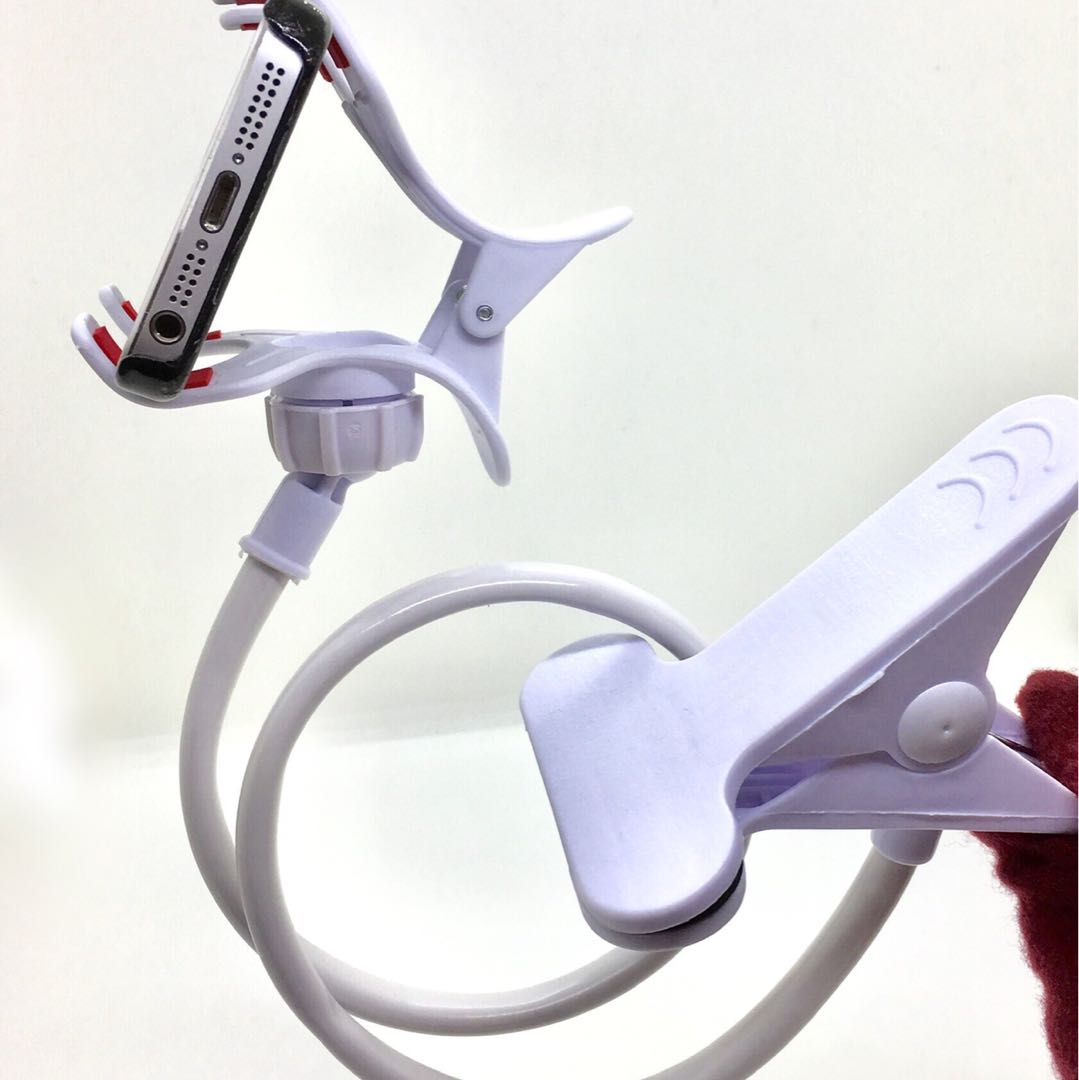 スマホ用 フレキシブルアーム スタンド ホワイト スマホホルダー 曲がるスタンド