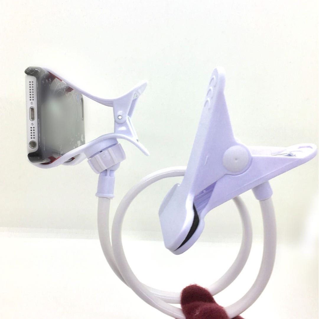 スマホ用 フレキシブルアーム スタンド ホワイト スマホホルダー 曲がるスタンド