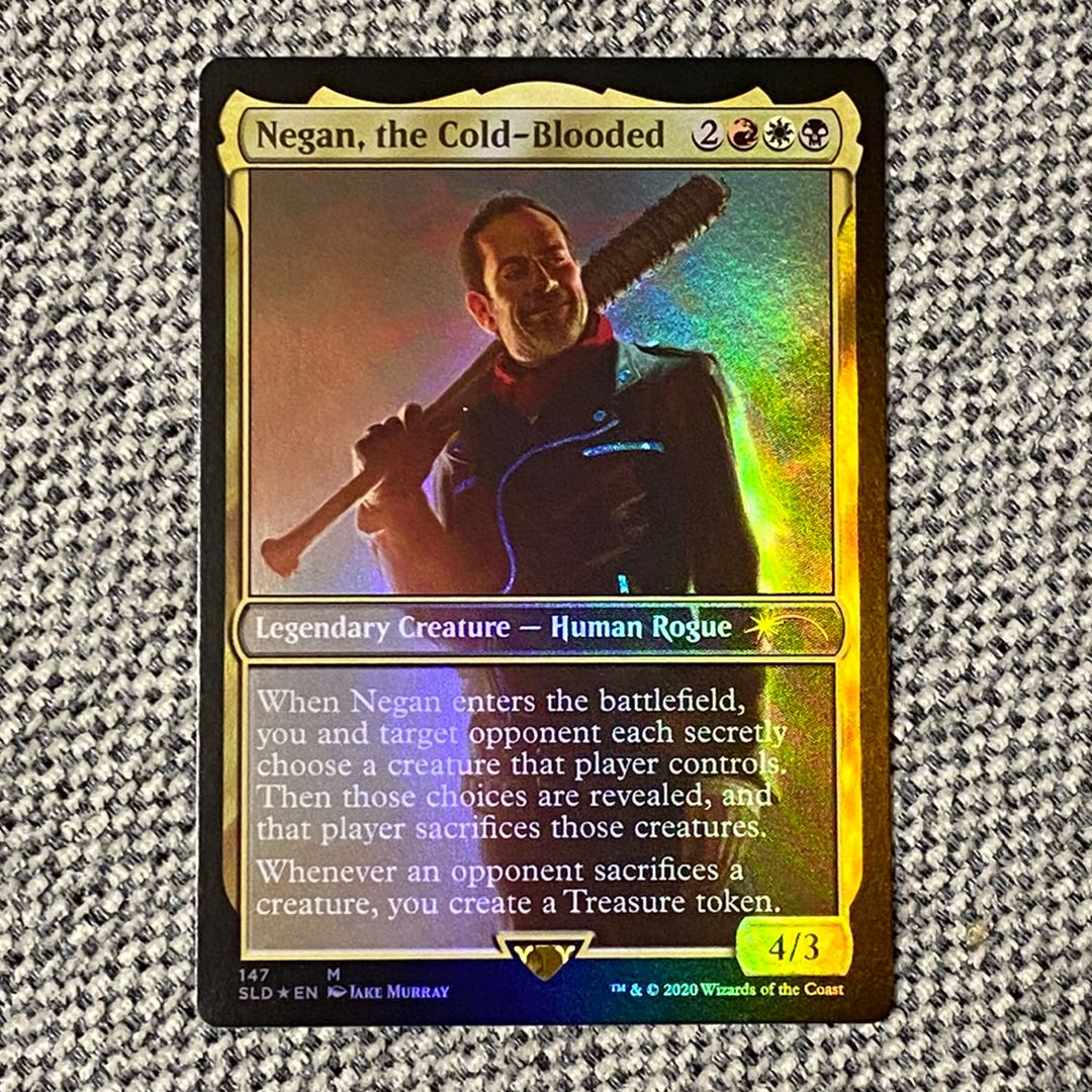 negan mtg card Negan, the Cold-Blooded [0147] [Full Art] [Walking Dead] [Secret Lair Drop]  [Foil] – Face to Face Games main image 1