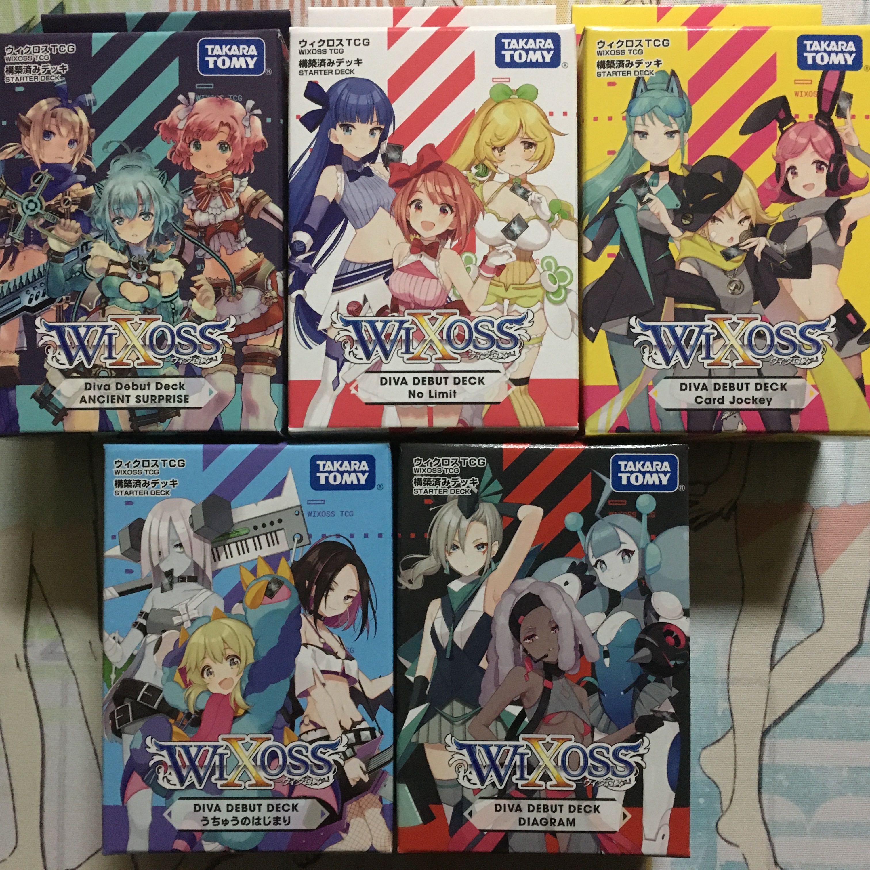 WIXOSS DIVA Deck, 5 sets, unopened WIXOSS
