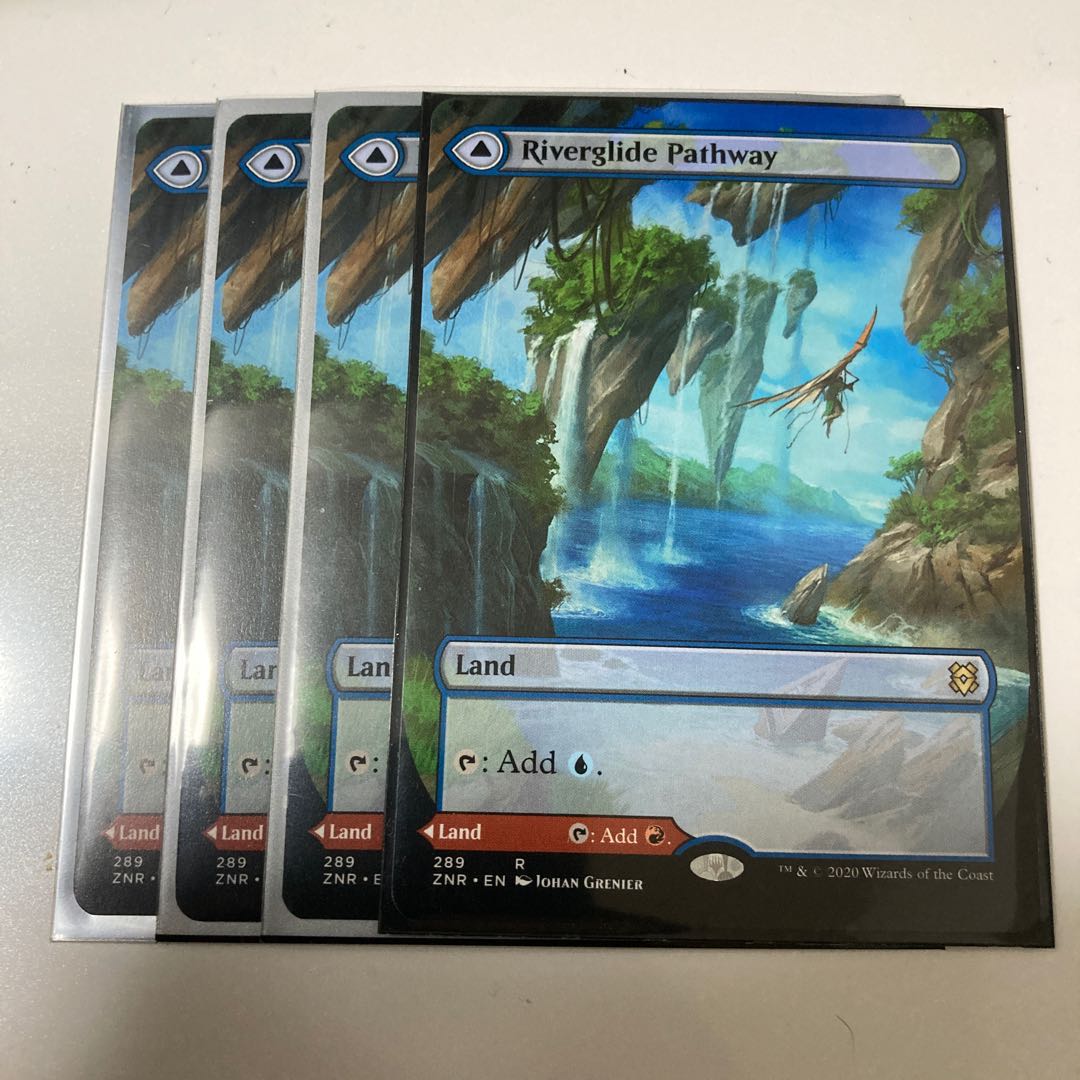 河川滑りの小道　英　拡張アート　4枚セット