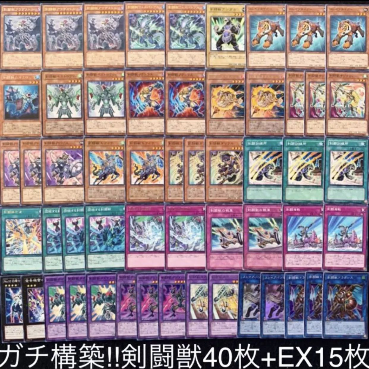 遊戯王 剣闘獣 デッキ40枚+EX15枚 ガチ構築【No197】 遊戯王 ガチ構築!!剣闘獣デッキ40枚+EX15/gp02の通販 店主の