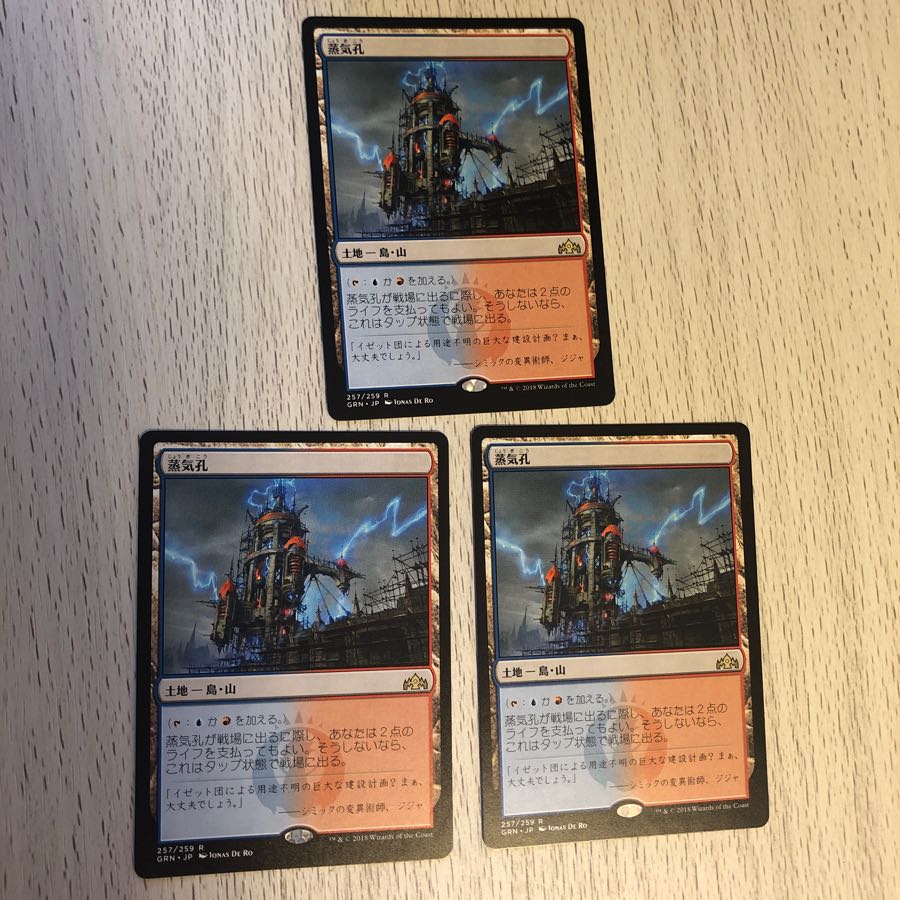 mtg 蒸気孔/Steam Vents 日三枚セット　GRN NM