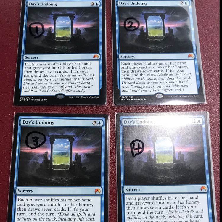 4枚セット 一日のやり直し 神話レア オリジン 英語版