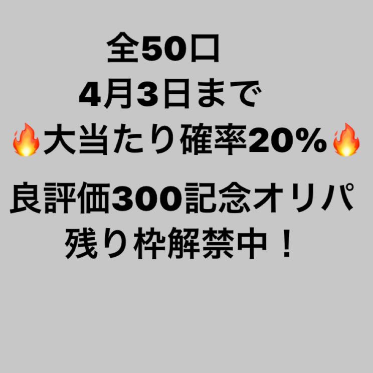 販売終了【良評価300(行く予定)記念オリパ】