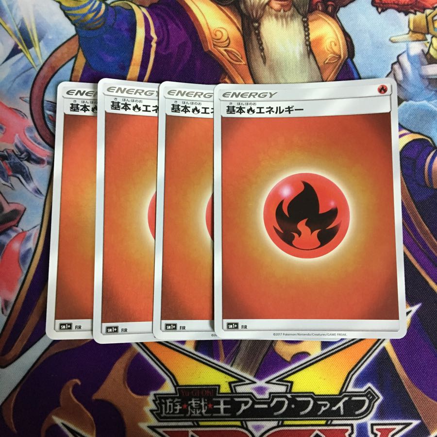 Mirror Basic FireEnergy Set of 4 Pokemon Honoo Foil