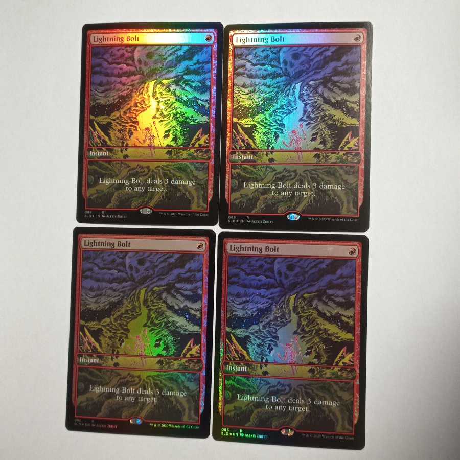MTG Lightning Bolt FOIL Secret Lair Set of 4