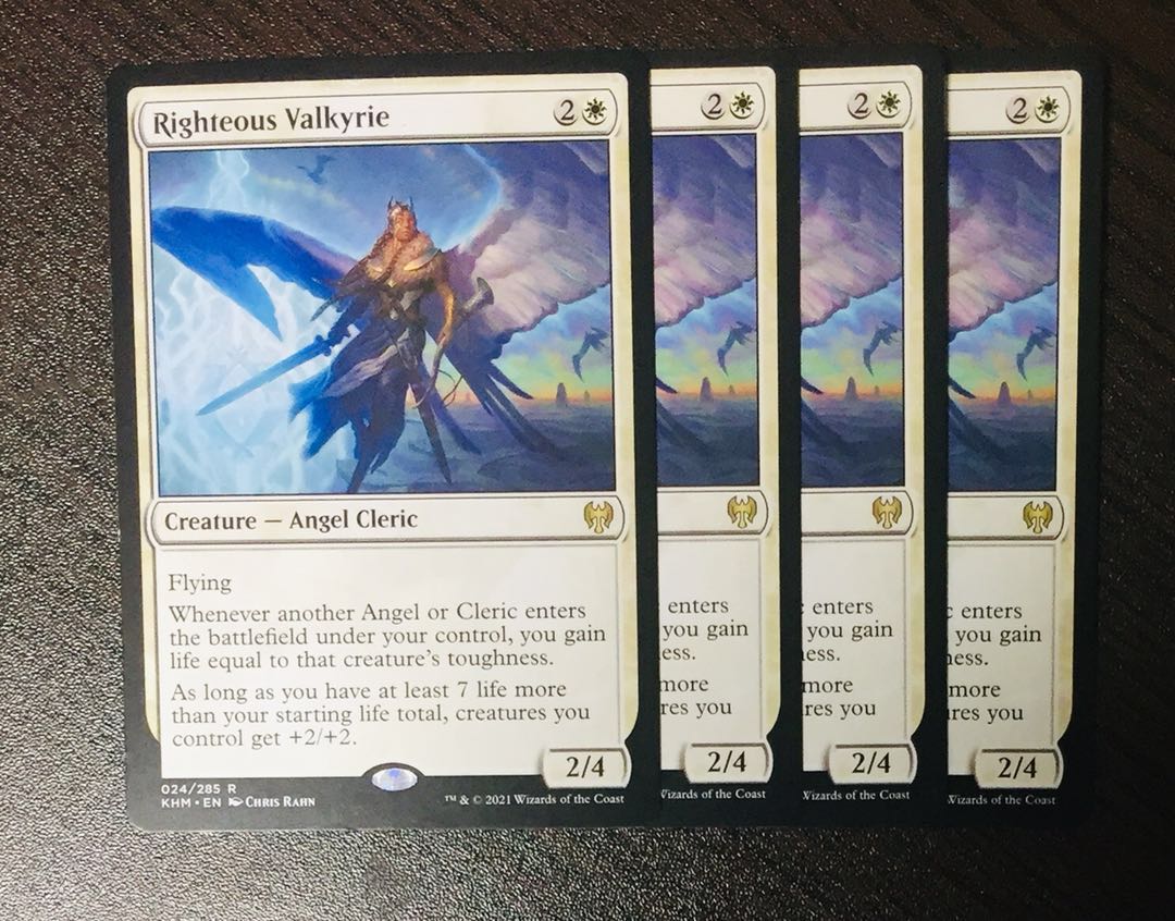 MTG Righteous Valkyrie KHM English 4 copies